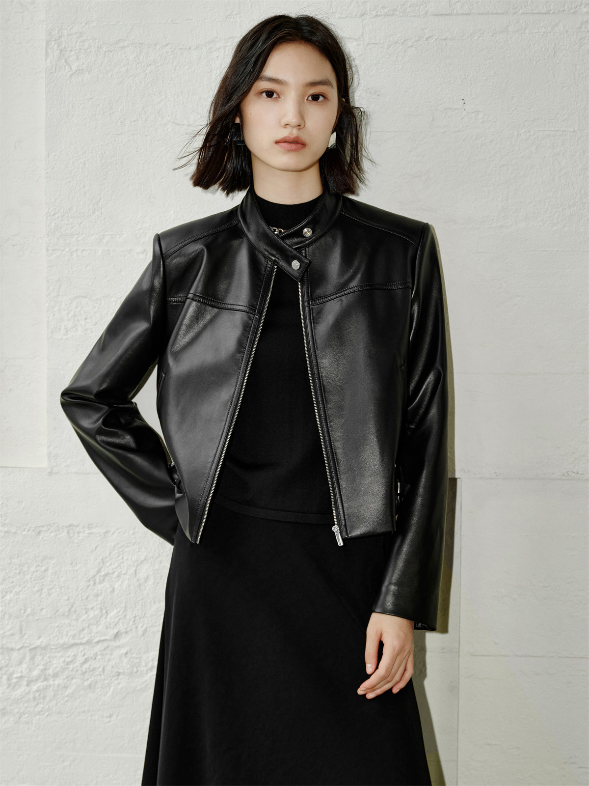 Iris | Κοντό τζάκετ τύπου μοτοσικλέτας από PU