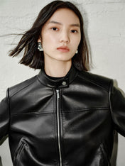 Iris | Κοντό τζάκετ τύπου μοτοσικλέτας από PU