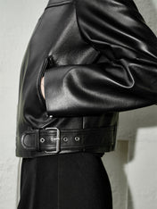 Iris | Κοντό τζάκετ τύπου μοτοσικλέτας από PU