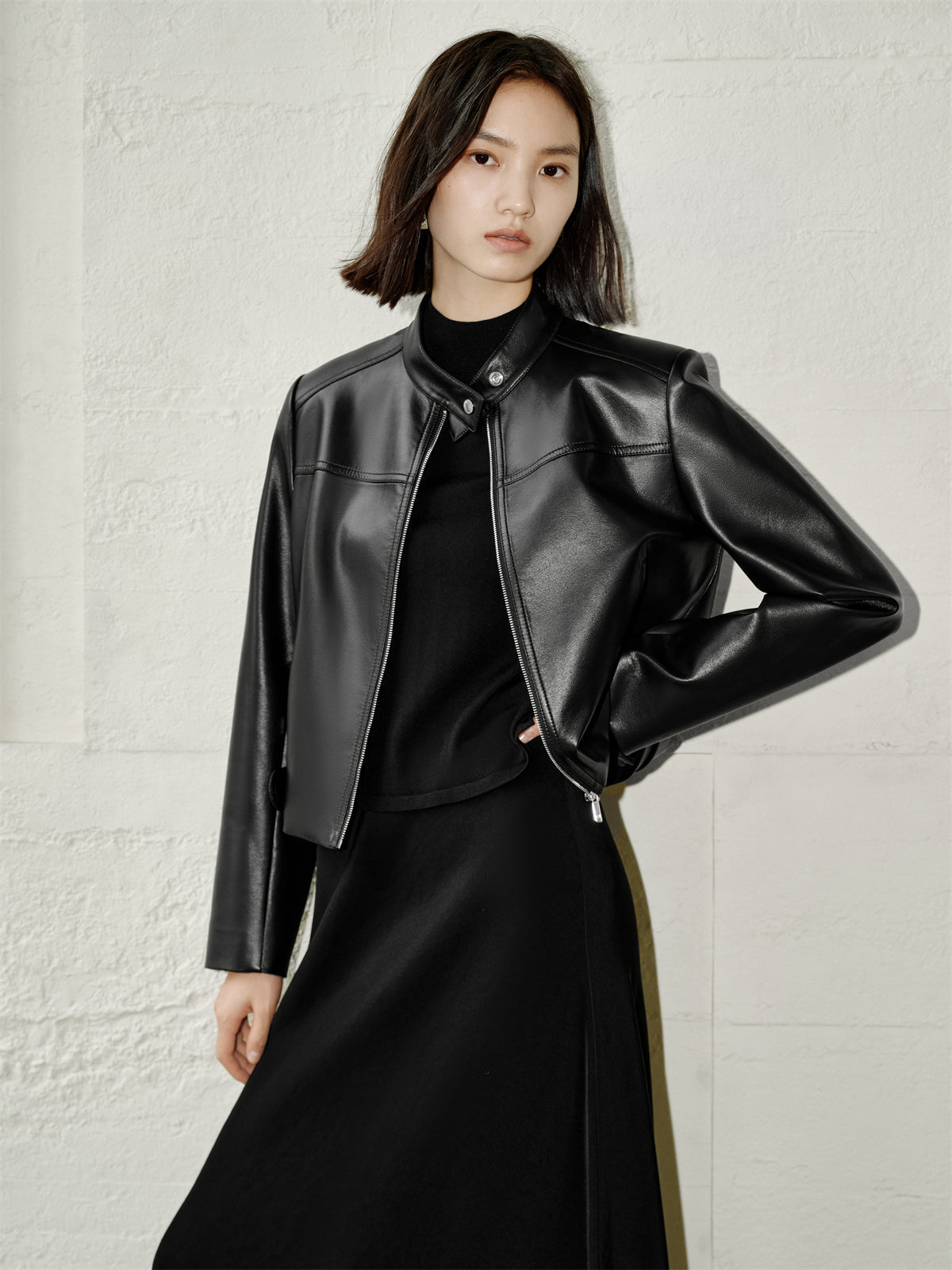 Iris | Κοντό τζάκετ τύπου μοτοσικλέτας από PU