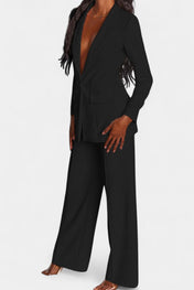 Marnie Σετ Σακάκι Ραμμένο Κατά Παραγγελία και Παντελόνι με Φαρδύ Μπατζάκι