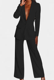 Marnie Σετ Σακάκι Ραμμένο Κατά Παραγγελία και Παντελόνι με Φαρδύ Μπατζάκι