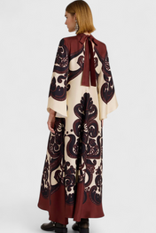 Maritza Φόρεμα με Στάμπα Γρεναδίνης και Ψηλό Λαιμό