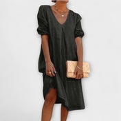 Fanny — Κομψό Καλοκαιρινό Φόρεμα με Λεπτομέρειες Πλεξίματος