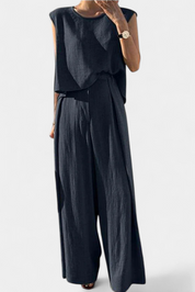 Lauren Σετ Δύο Τεμαχίων με Φαρδύ Παντελόνι