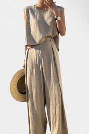 Lauren Σετ Δύο Τεμαχίων με Φαρδύ Παντελόνι