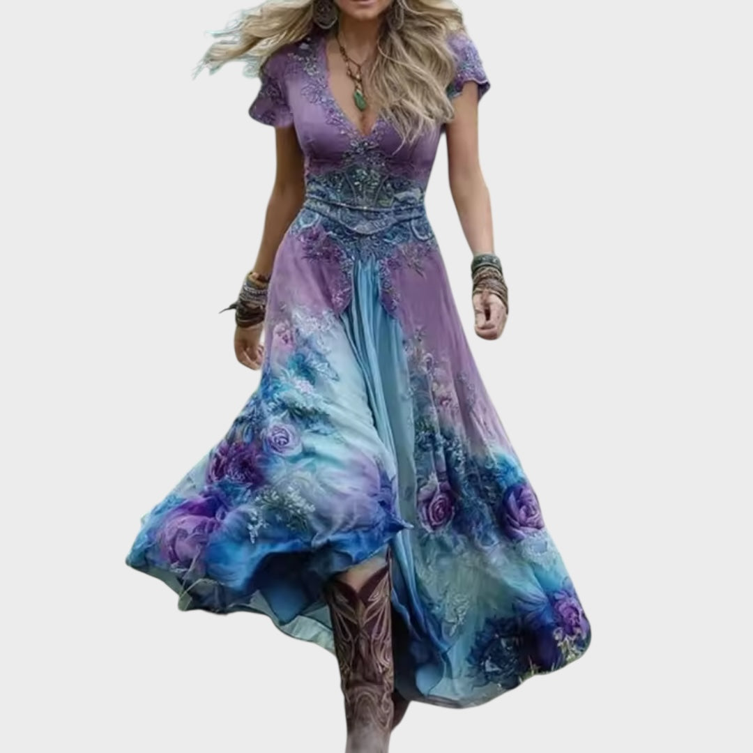 Celestine | Προσαρμοσμένο και ρευστό φλοράλ φόρεμα