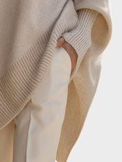 Πλεκτό Πόντσο Πουλόβερ σε Φαρδιά Γραμμή