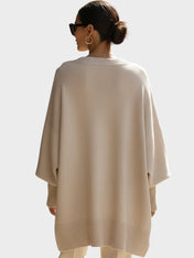 Πλεκτό Πόντσο Πουλόβερ σε Φαρδιά Γραμμή