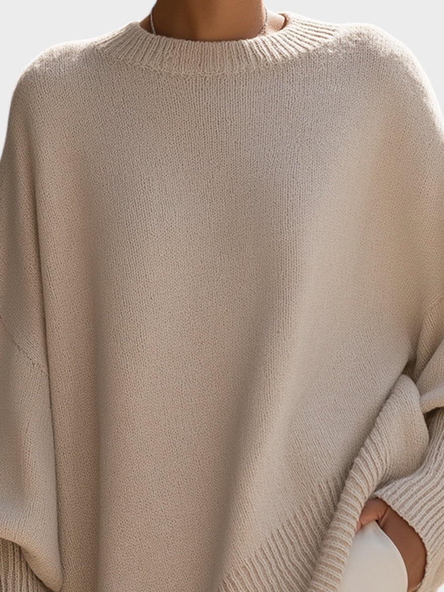 Πλεκτό Πόντσο Πουλόβερ σε Φαρδιά Γραμμή