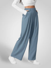 Λούμα | Γυναικεία Φαρδύ Μπατζάκι Παντελόνι - Ψηλόμεσο Πλισέ Σχέδιο