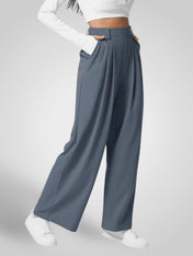 Λούμα | Γυναικεία Φαρδύ Μπατζάκι Παντελόνι - Ψηλόμεσο Πλισέ Σχέδιο