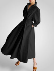 Έλλα | Γυναικεία Μάξι Φόρεμα με Pockets, Buttons, Μακρυμάνικοs