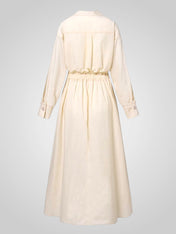 Έλλα | Γυναικεία Μάξι Φόρεμα με Pockets, Buttons, Μακρυμάνικοs