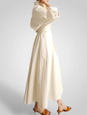 Έλλα | Γυναικεία Μάξι Φόρεμα με Pockets, Buttons, Μακρυμάνικοs