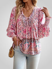 Χόγια | Μπλούζα Bohemian με Λουλούδια