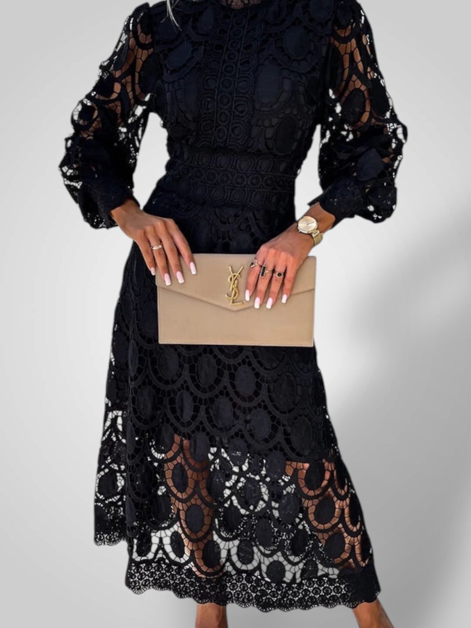 Πατρίσια | Σεμνό Φόρεμα με Δαντέλα