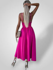 Εύη | Γυναικείο Φόρεμα με Λεπτές Τιράντες και Ψηλό Σκίσιμο