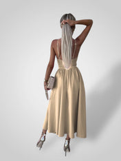 Εύη | Γυναικείο Φόρεμα με Λεπτές Τιράντες και Ψηλό Σκίσιμο