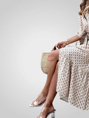 Νταϊάνα | Κομψό Φόρεμα με Κουμπιά και Ζώνη