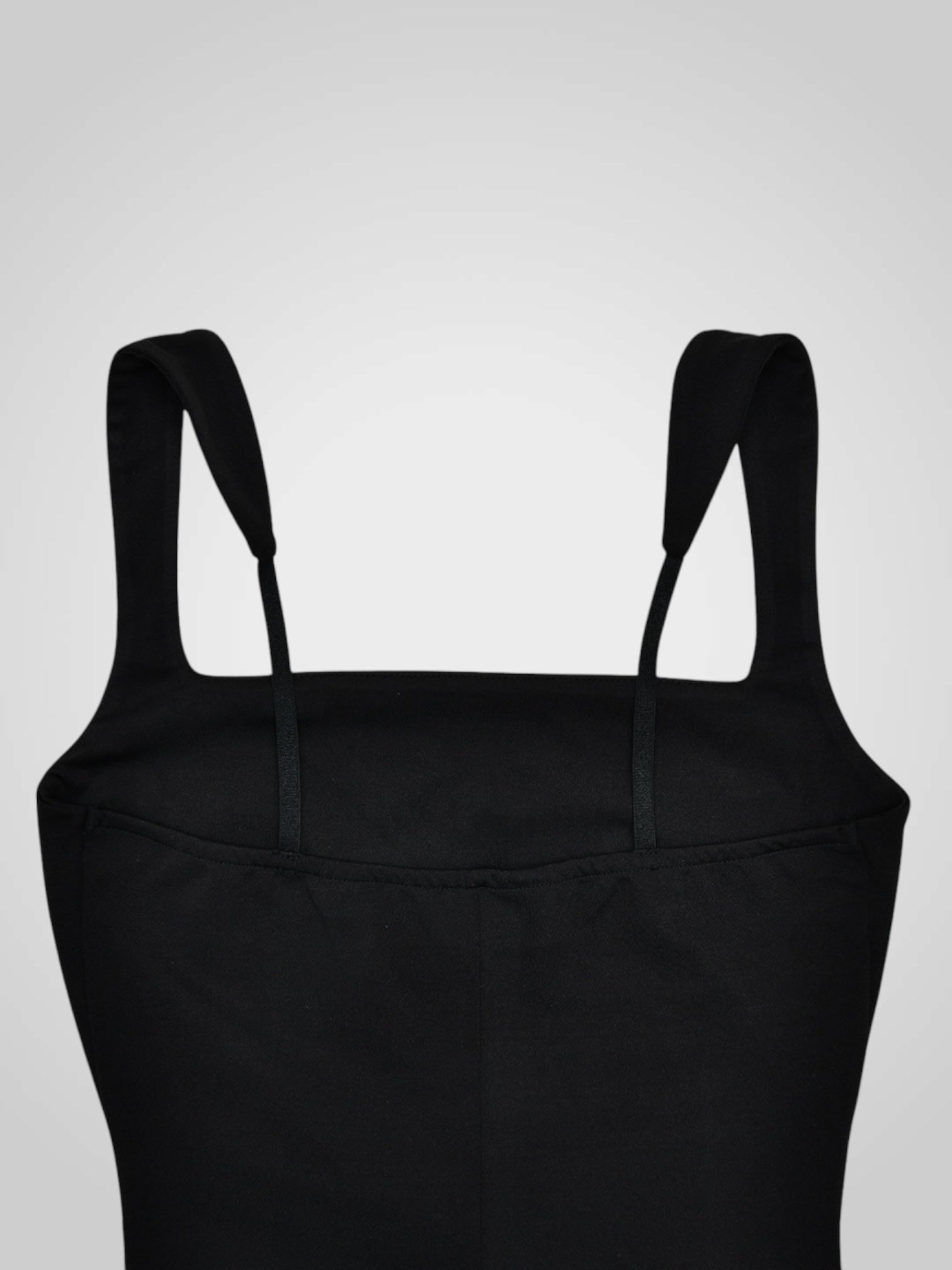 Λοραβέλ | Μαύρο Σατέν Σχίσιμο Μάξι Φόρεμα