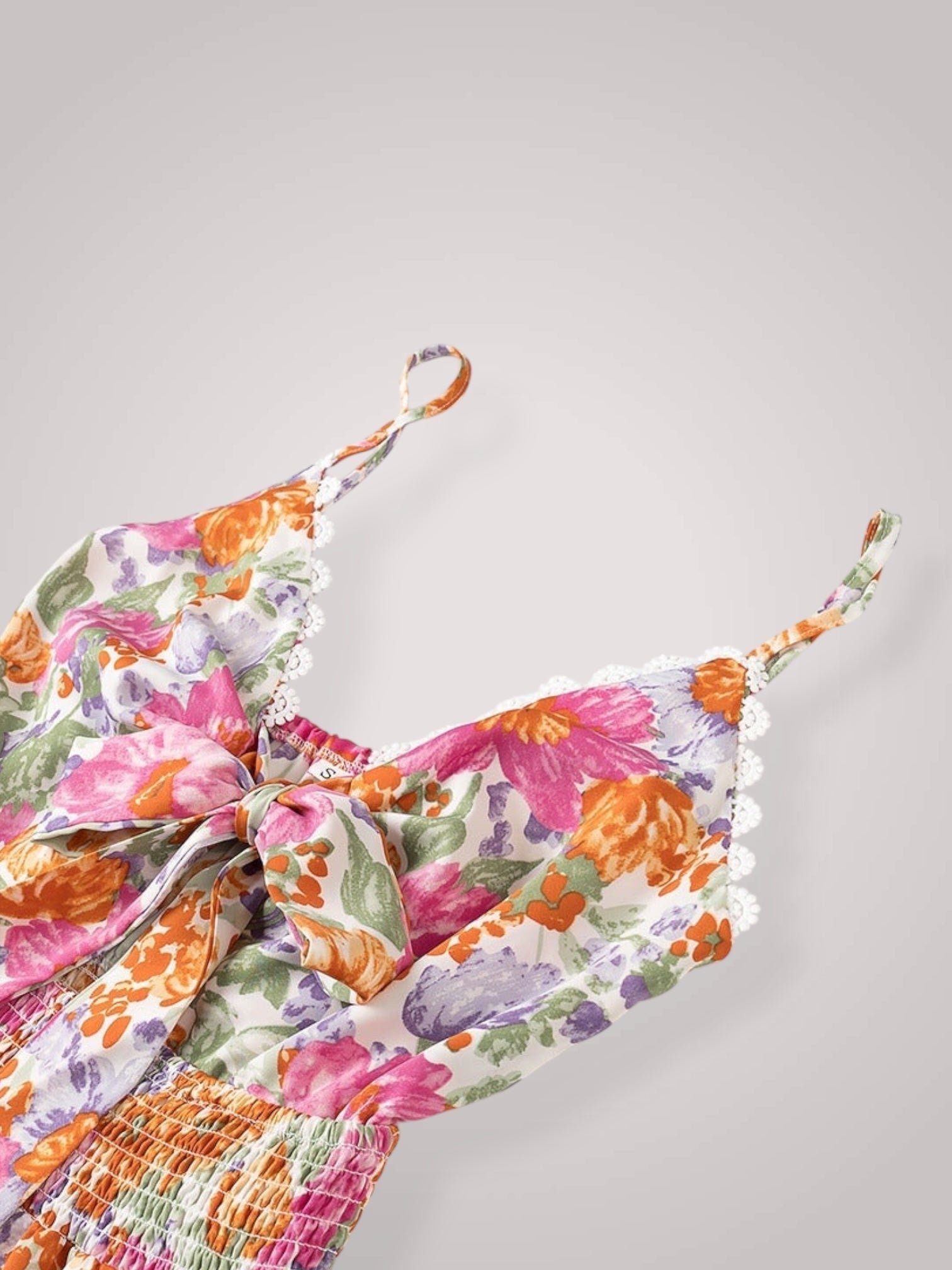 Ρόζι | Κοντό Floral Φόρεμα