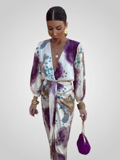 Μπέλα | Γυναικείο Φόρεμα τύπου Wrap με Πολύχρωμο Σχέδιο