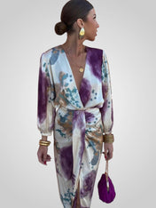 Μπέλα | Γυναικείο Φόρεμα τύπου Wrap με Πολύχρωμο Σχέδιο