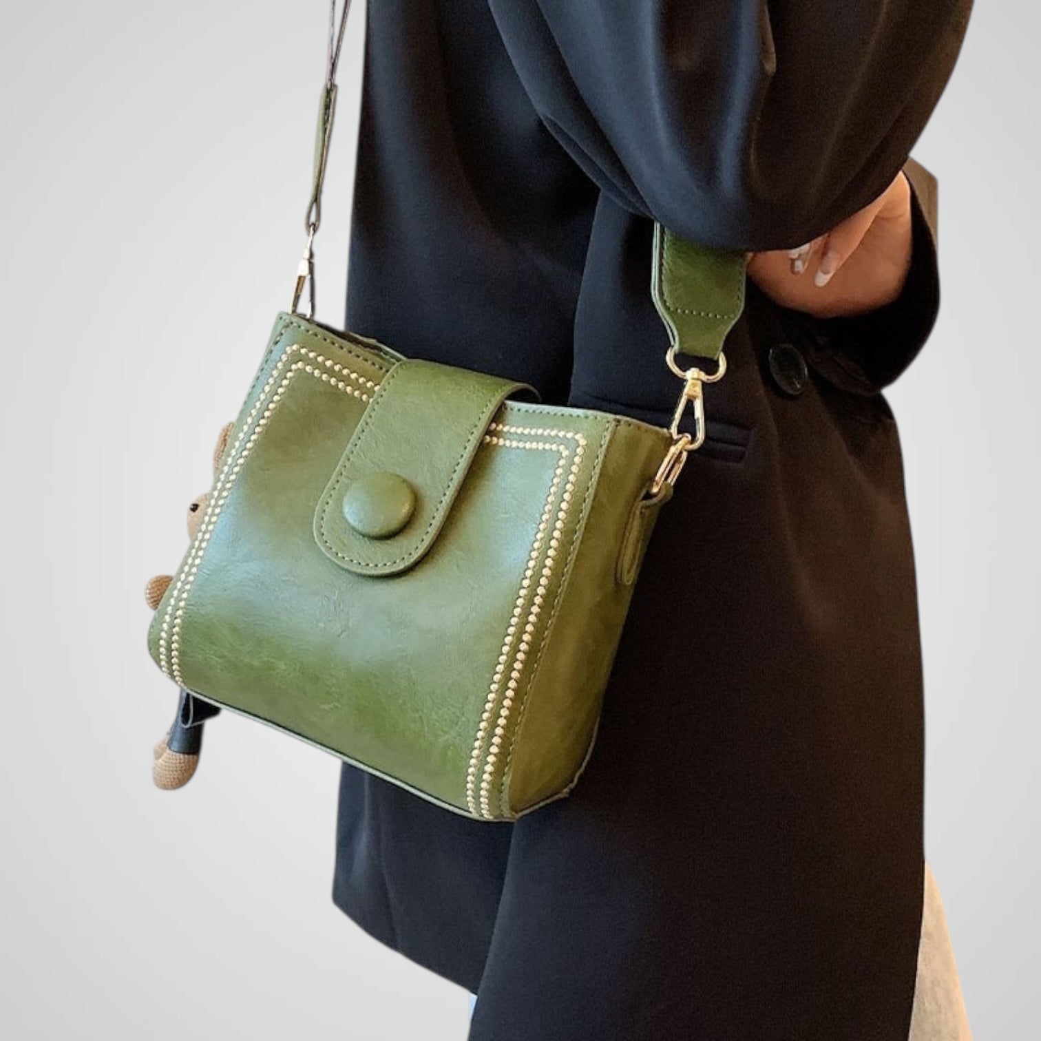 Ούρο | Ρετρό Τσάντα με Ρυθμιζόμενο Φαρδύ Λουράκι Ώμου