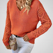 Νέμι | Γυναικεία Knit Πουλόβερ - Μακρυμάνικο - Ανοιχτό-Knit Λεπτομέρειες - Άνετη Εφαρμογή