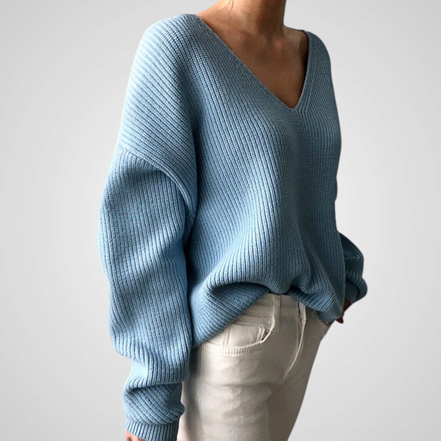 Μαρί | Γυναικεία Άνετο Πουλόβερ με V-λαιμόκοψηline