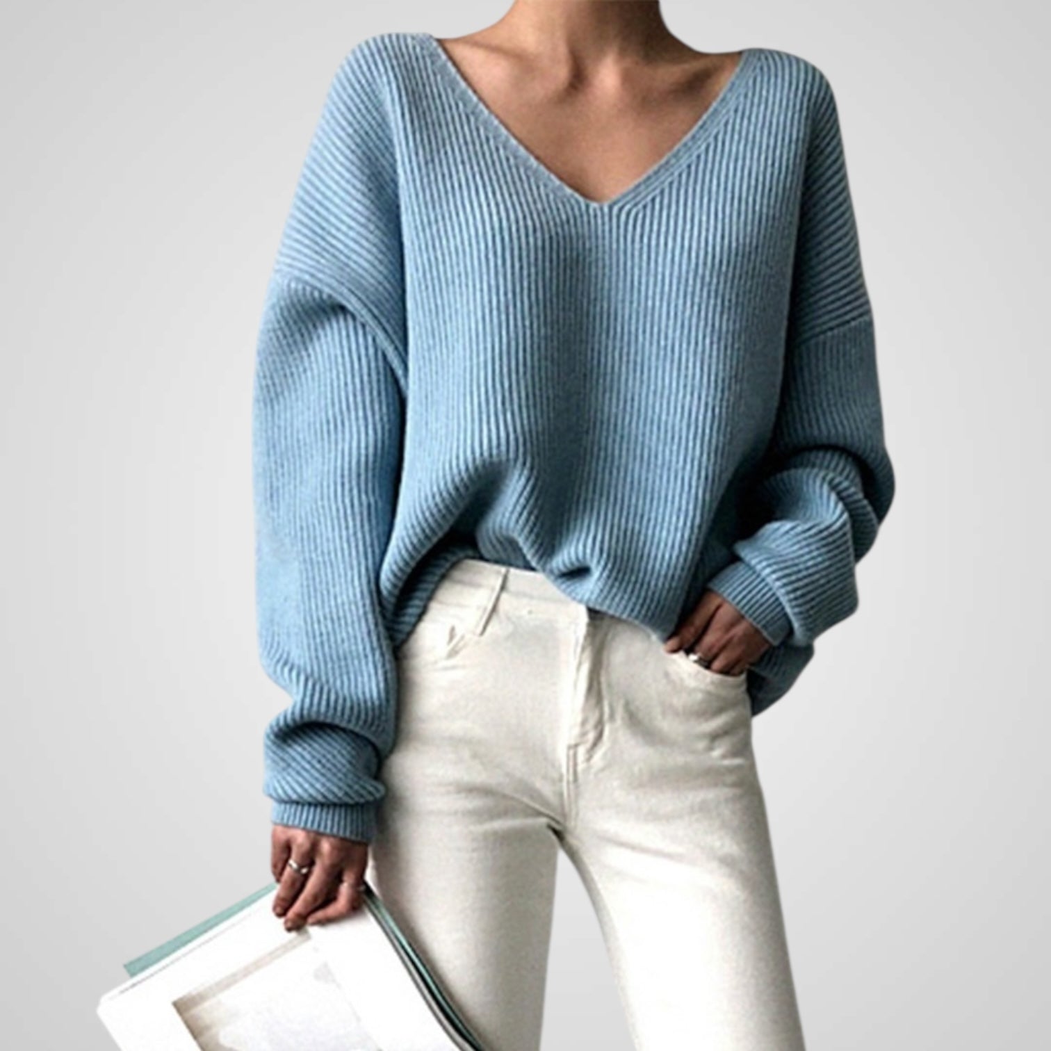 Μαρί | Γυναικεία Άνετο Πουλόβερ με V-λαιμόκοψηline