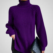 Γυναικεία Ζιβάγκο Ριπ Knit Σχίσιμο Πουλόβερ