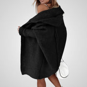 Σαβάγια | Γυναικεία Πλεκτό Με κουκούλα Παλτό