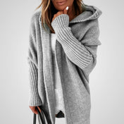 Σαβάγια | Γυναικεία Πλεκτό Με κουκούλα Παλτό