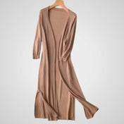 Γουέντι | Γυναικεία Μακρύ Ζακέτα - Ανάλαφρο Knit - 3/4 Μανίκι – Επικάλυψη Απαραίτητο