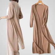 Γουέντι | Γυναικεία Μακρύ Ζακέτα - Ανάλαφρο Knit - 3/4 Μανίκι – Επικάλυψη Απαραίτητο