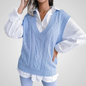 Ρούντι | Γυναικεία Πλεκτό Γιλέκο με Λαιμόκοψη V σχήματος