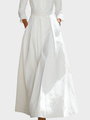 Λευκό Μακρύ Φόρεμα Maxi με Δομημένη Γραμμή