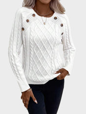 Clara – Πουλόβερ με Κουμπιά και Πλεκτή Υφή