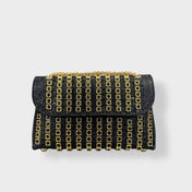 Στελλίνα | Κομψή τσάντα ώμου με αλυσίδα και χρωματιστά διαμάντια 