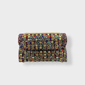 Στελλίνα | Κομψή τσάντα ώμου με αλυσίδα και χρωματιστά διαμάντια 