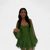 Ρομαντικό Κοντομάνικο Φόρεμα