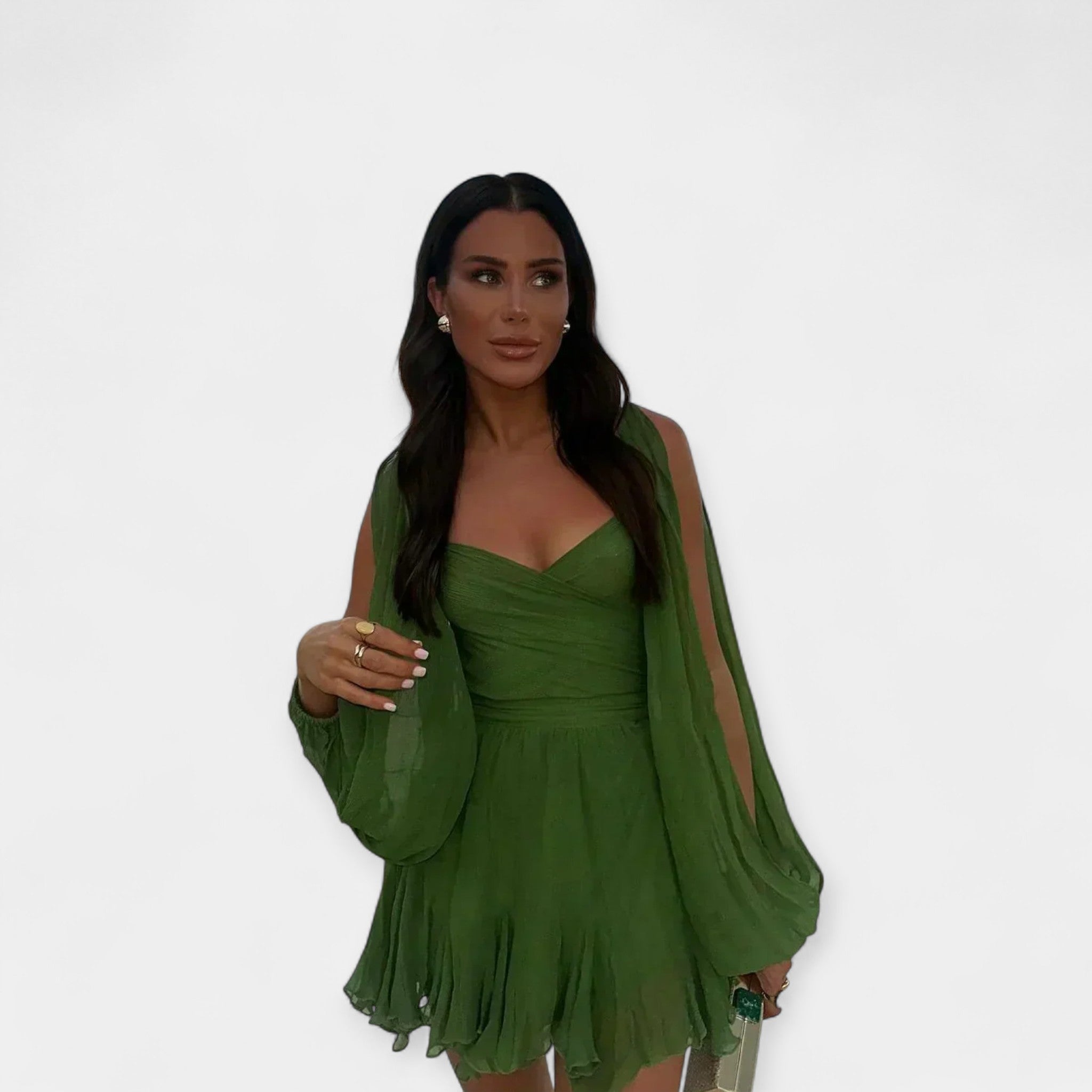 Ρομαντικό Κοντομάνικο Φόρεμα