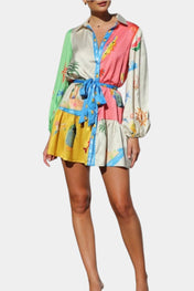 Fallon Μίνι Φόρεμα με Πολύχρωμο Σχέδιο