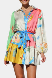 Fallon Μίνι Φόρεμα με Πολύχρωμο Σχέδιο