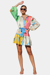 Fallon Μίνι Φόρεμα με Πολύχρωμο Σχέδιο