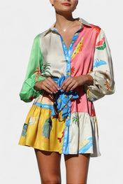 Fallon Μίνι Φόρεμα με Πολύχρωμο Σχέδιο