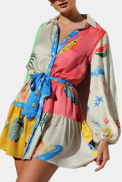 Fallon Μίνι Φόρεμα με Πολύχρωμο Σχέδιο