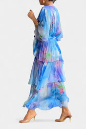 Carol Μάξι Λουλουδάτο Φόρεμα σε Στυλ Ακουαρέλας